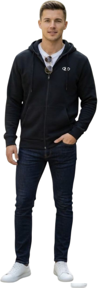 Under Armour felpa zip lunga cappuccio in cotone felpato