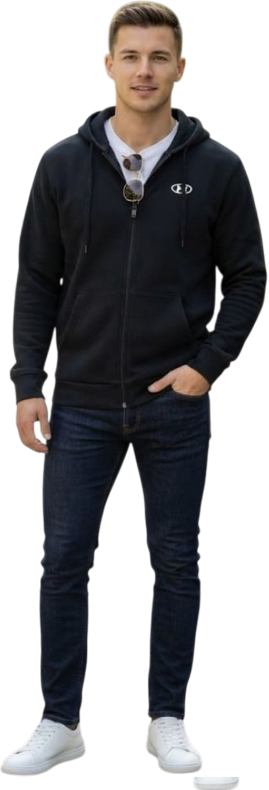 Under Armour felpa zip lunga cappuccio in cotone felpato