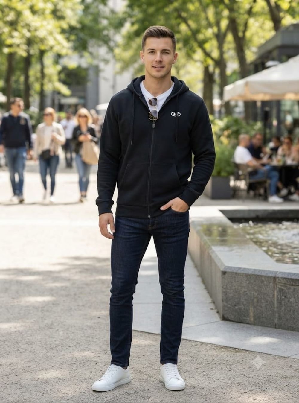 Under Armour felpa zip lunga cappuccio in cotone felpato