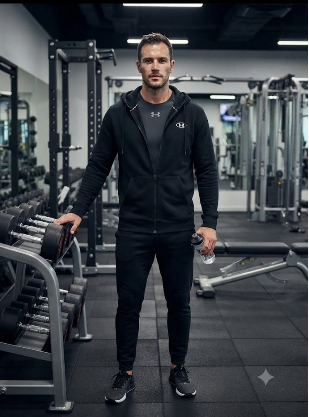Under Armour felpa zip lunga cappuccio in cotone felpato