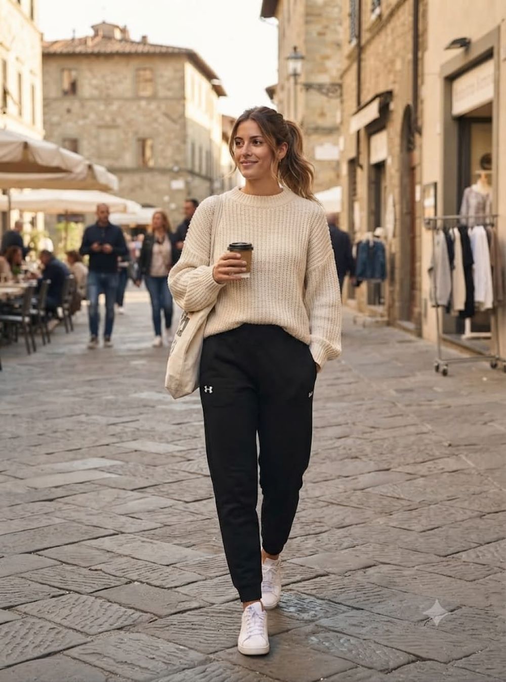 Under Armour pantalone tessuto tecnico da donna con polsino