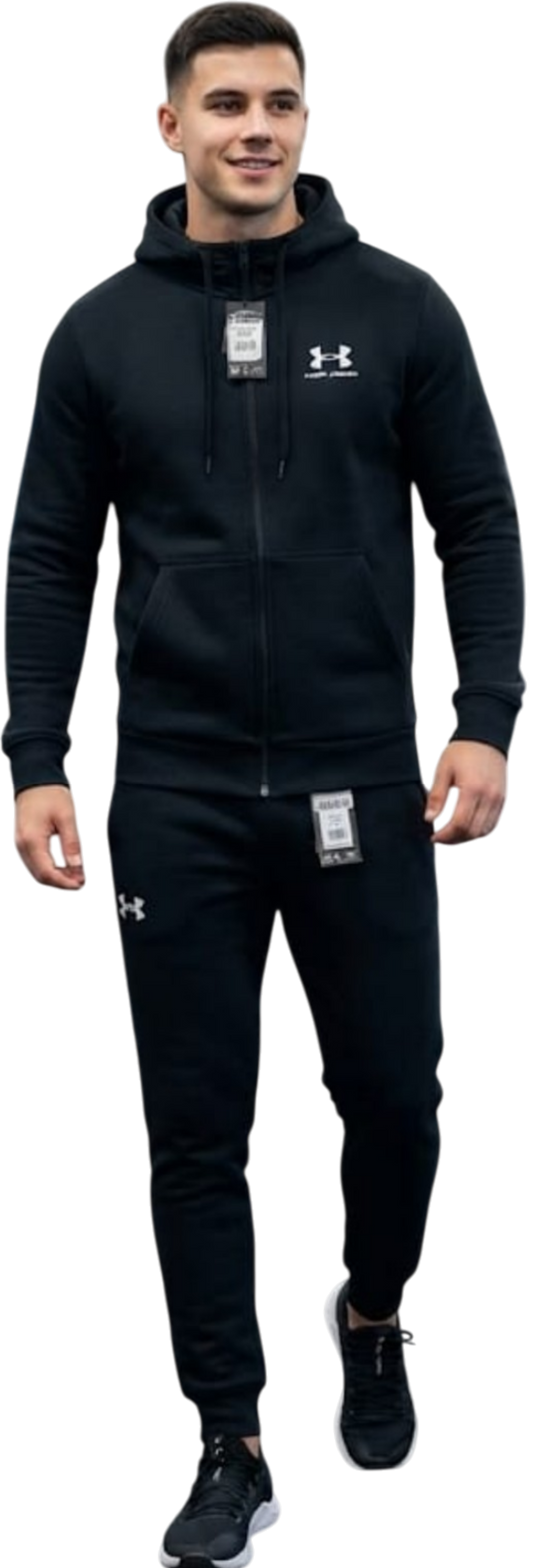 under Armour felpa zip lunga cappuccio in felpa