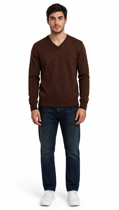 Jaggy maglia collo a V misto cachemire