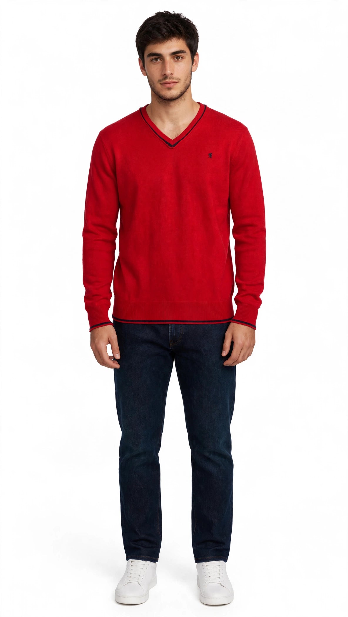 Jaggy maglia collo a V misto cachemire