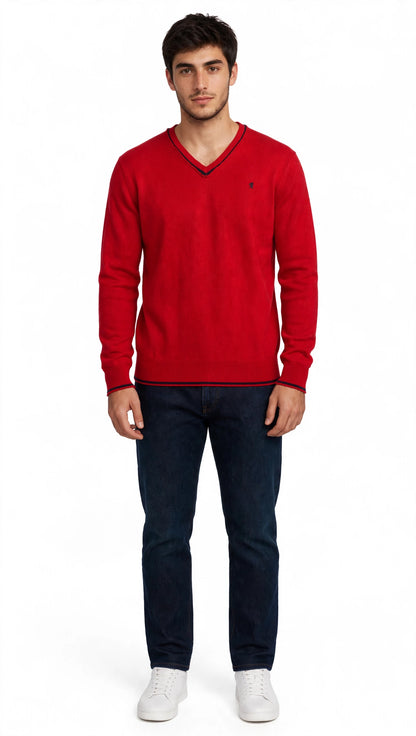 Jaggy maglia collo a V misto cachemire