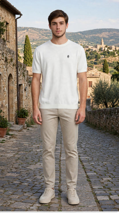 Conte of Florence t-shirt girlo col in maglia
