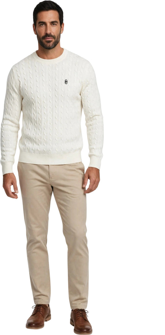 Conte of Florence maglia giro collo contreccie in cotone
