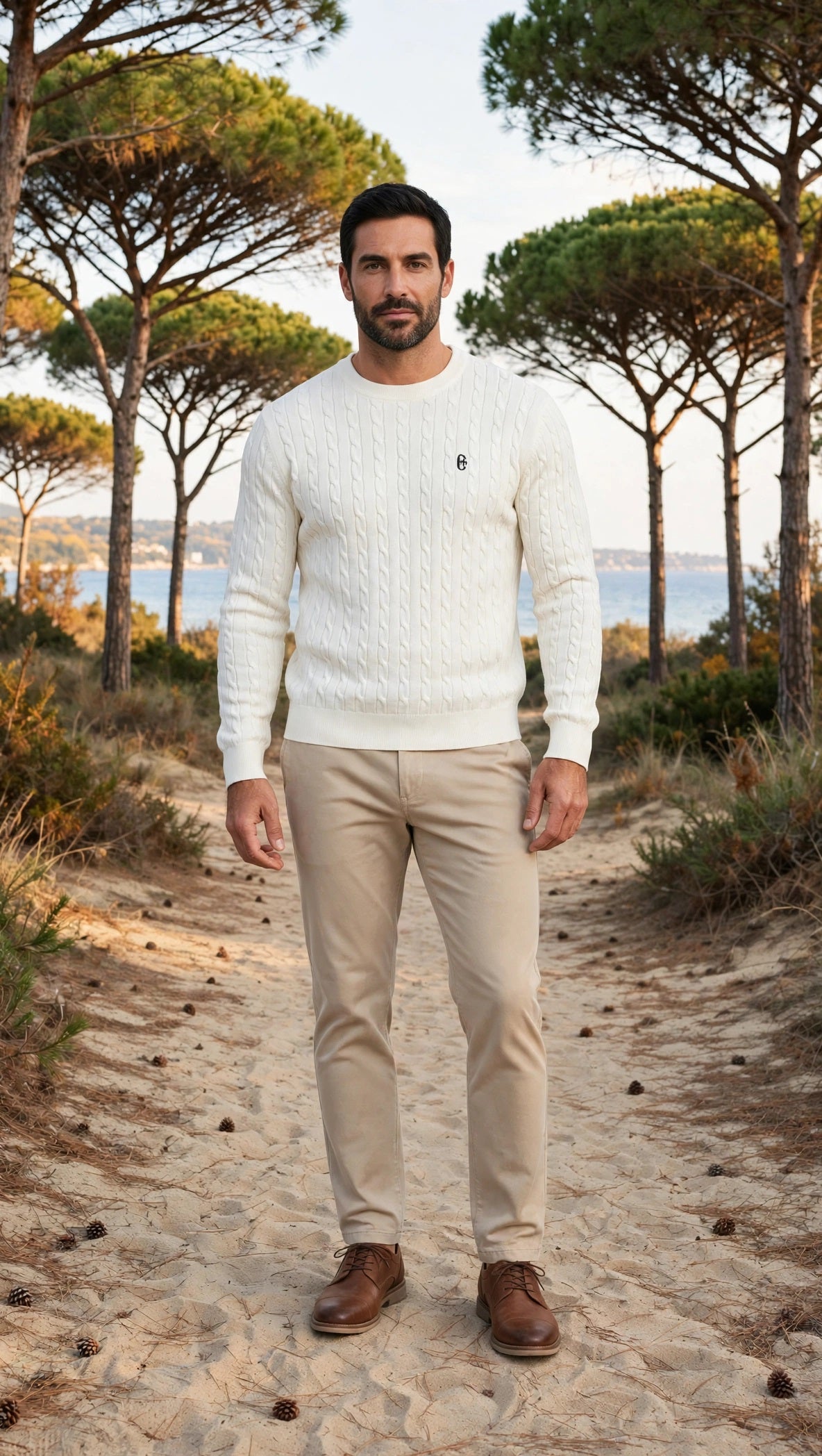 Conte of Florence maglia giro collo contreccie in cotone