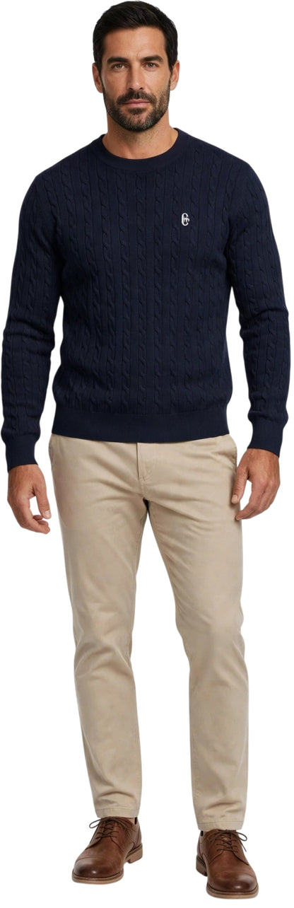 Conte of Florence maglia giro collo contreccie in cotone