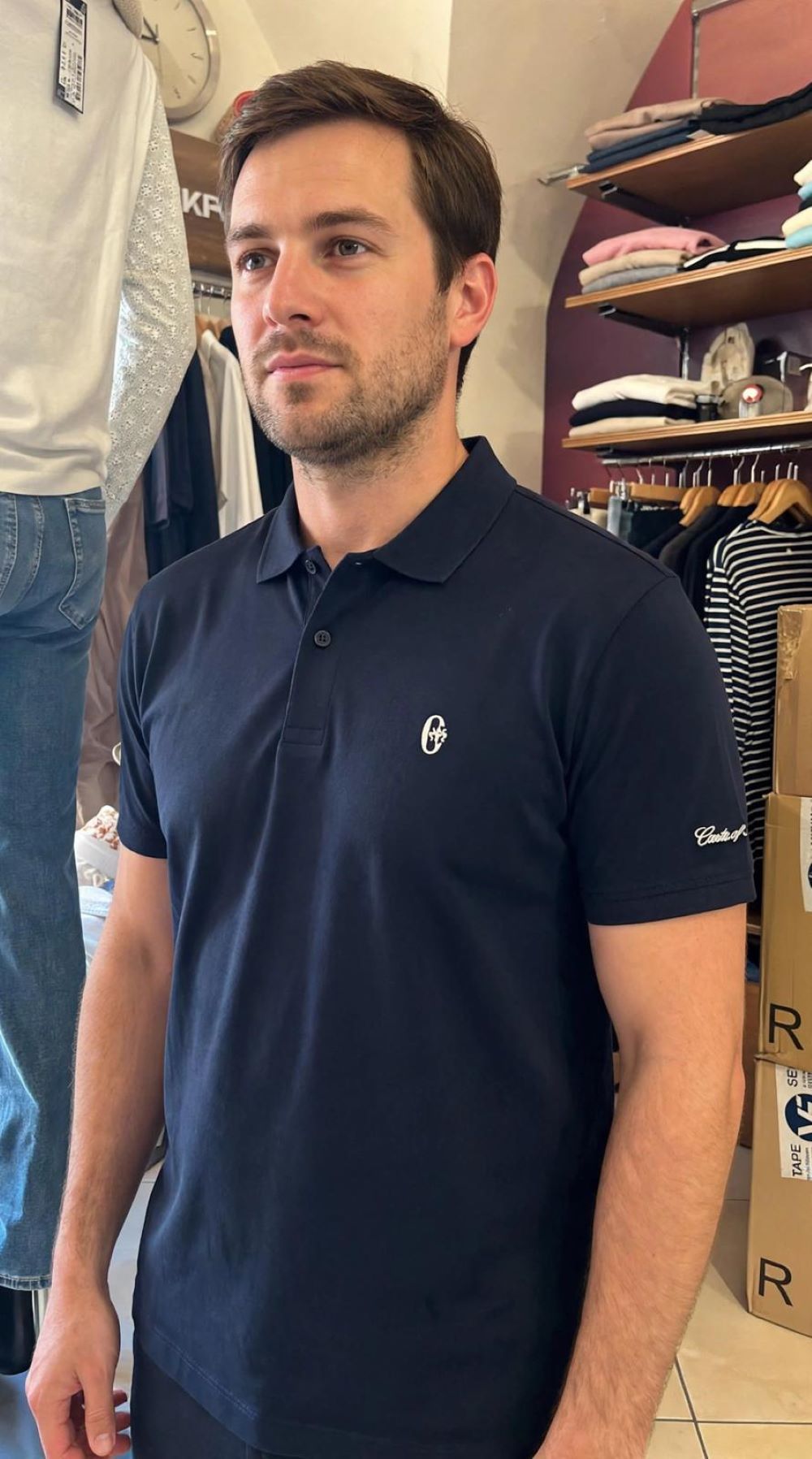 Conte of Florence polo uomo in filo di scozia