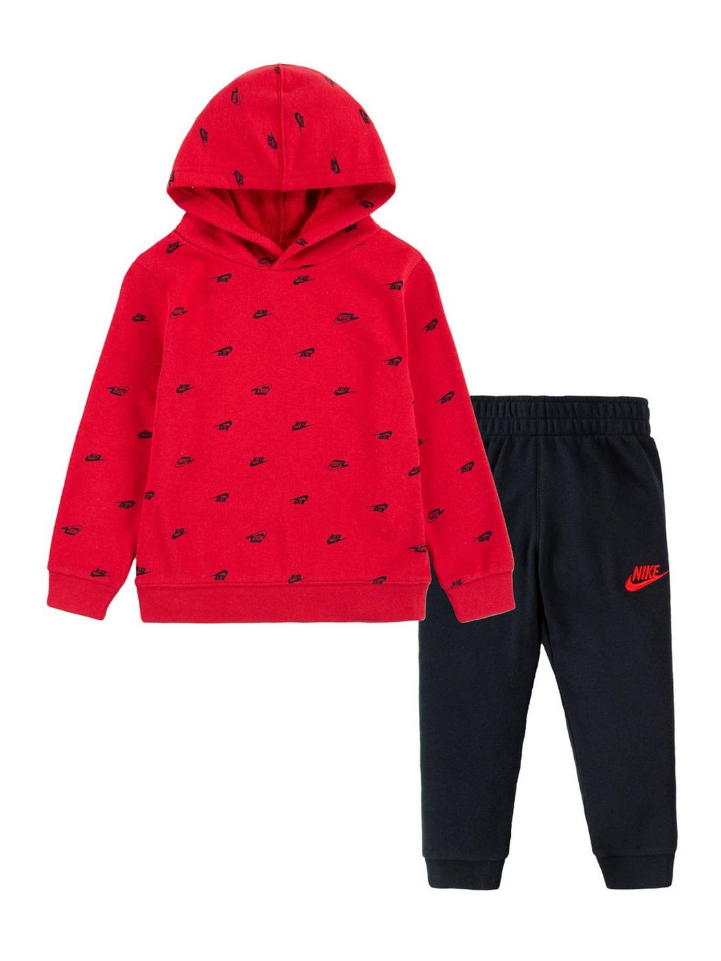 Nike tuta cappuccio b nsw club ssnl aop set black