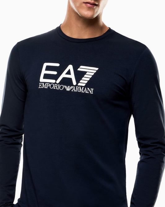 EA7  T-shirt a maniche lunghe Visibility in jersey stretch di cotone