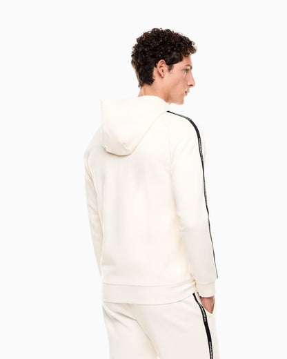 EA7 Felpa con cappuccio e zip Logo Series in misto cotone