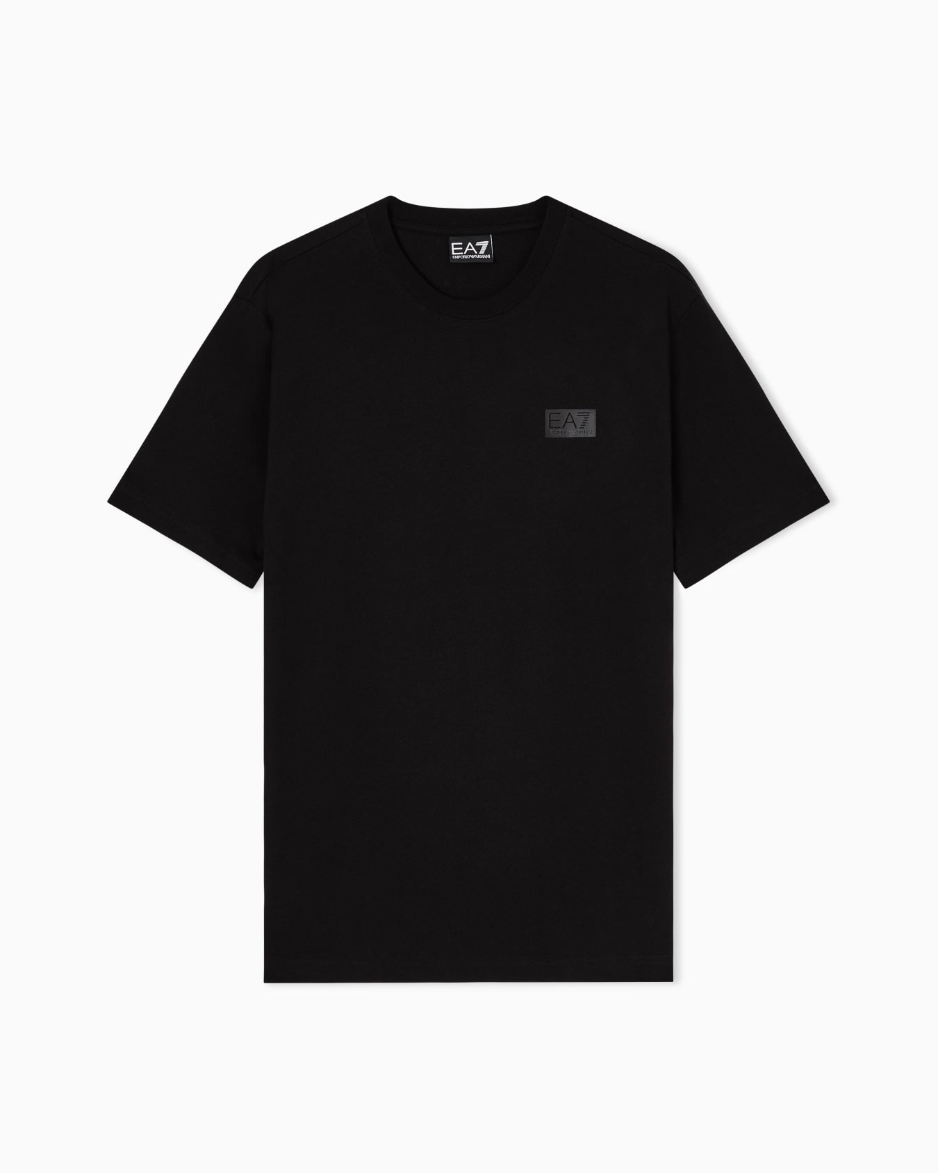 EA7 T-shirt girocollo realizzata in jersey di cotone, impreziosita dalla stampa in tono sul retro con maxi logo EA7