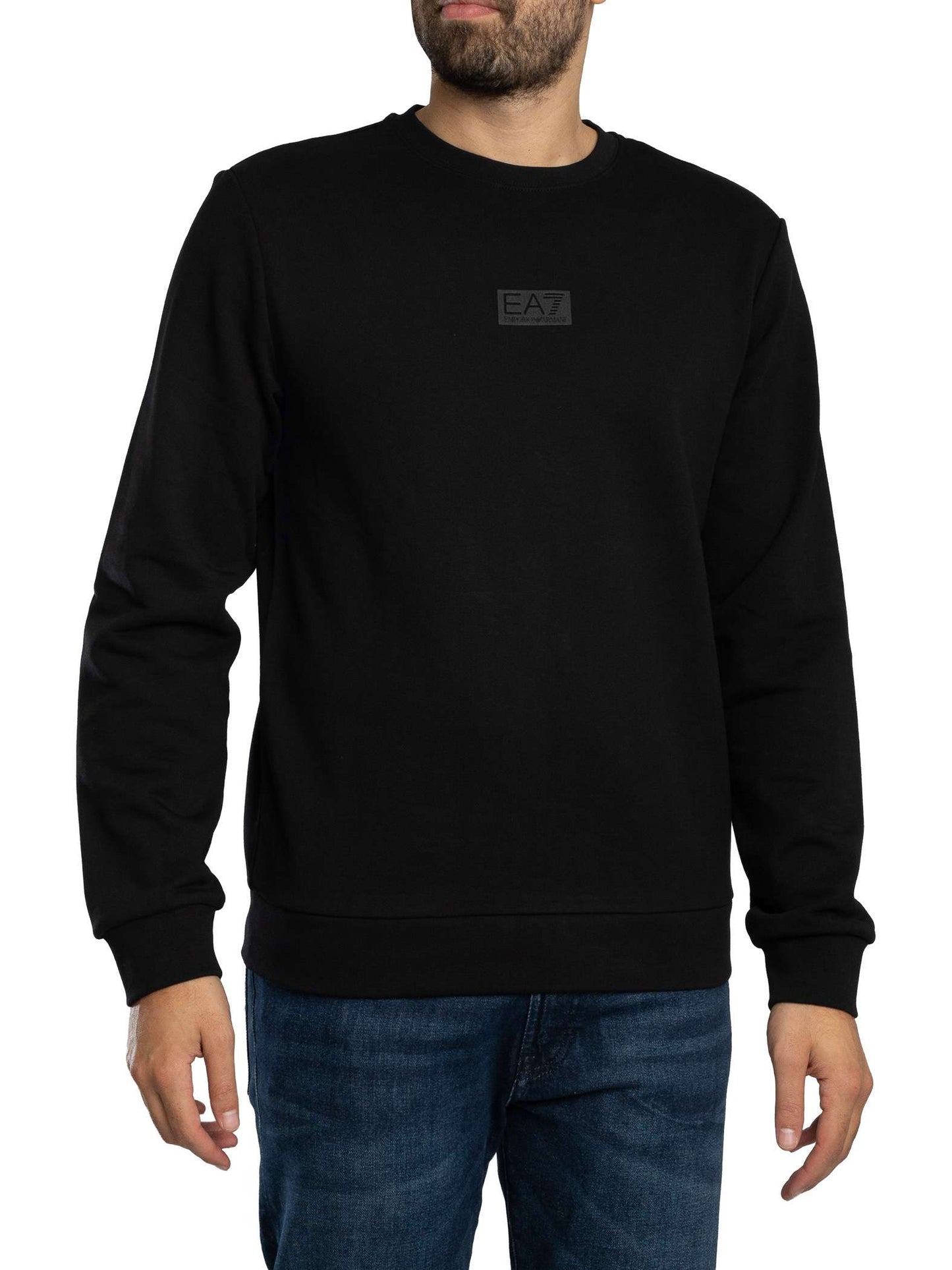 EA7 felpa giro collo logo tono su tono