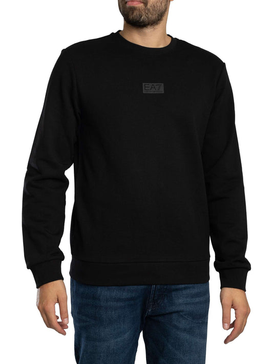 EA7 felpa giro collo logo tono su tono