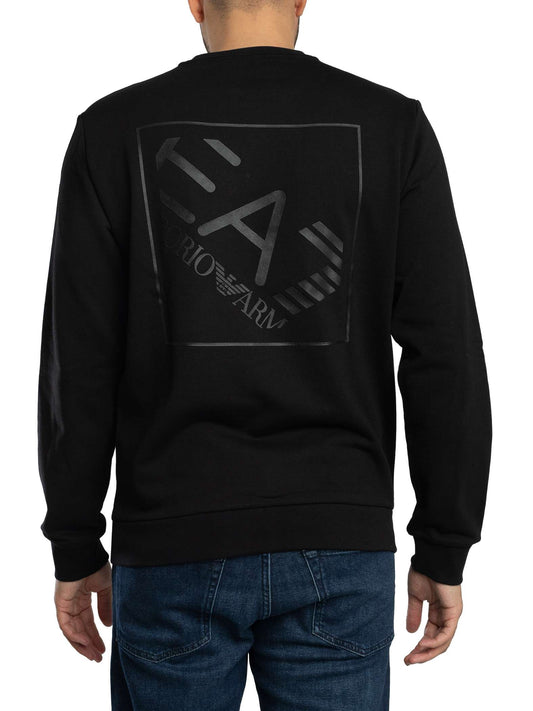 EA7 felpa giro collo logo tono su tono