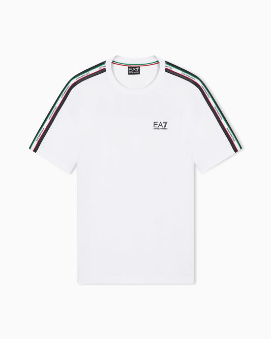 EA7 t-shirt vestibilità slim in morbito jiersy di cotone  mod. Italian Spirit