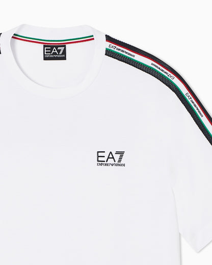 EA7 t-shirt vestibilità slim in morbito jiersy di cotone  mod. Italian Spirit