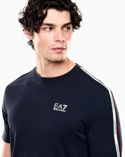 EA7 t-shirt vestibilità slim in morbito jiersy di cotone  mod. Italian Spirit