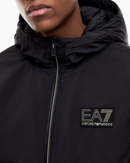 EA7 Giubbino Premium Label over con cappuccio e logo