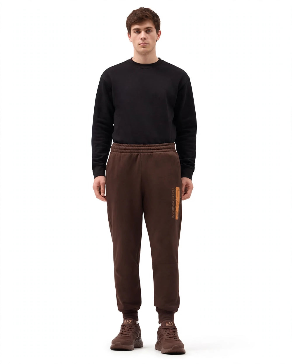 EA7 pantalone in felpa con polsino