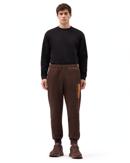 EA7 pantalone in felpa con polsino
