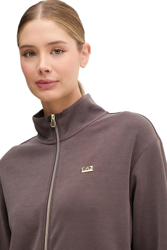 EA7 felpa zip lunga in modal