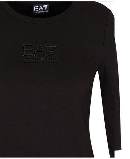 EA7 EMPORIO ARMANI T-Shirt Visibility a Manica Lunga da Donna in Cotone Stretch – 7W000415