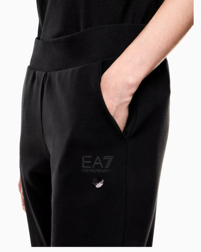EA7 Pantaloni Logo Series in misto cotone donna