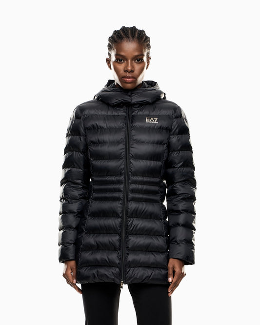EA7 Caban con cappuccio in nylon imbottito