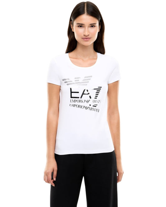 EA7 T-shirt Logo Series slim in jersey di cotone