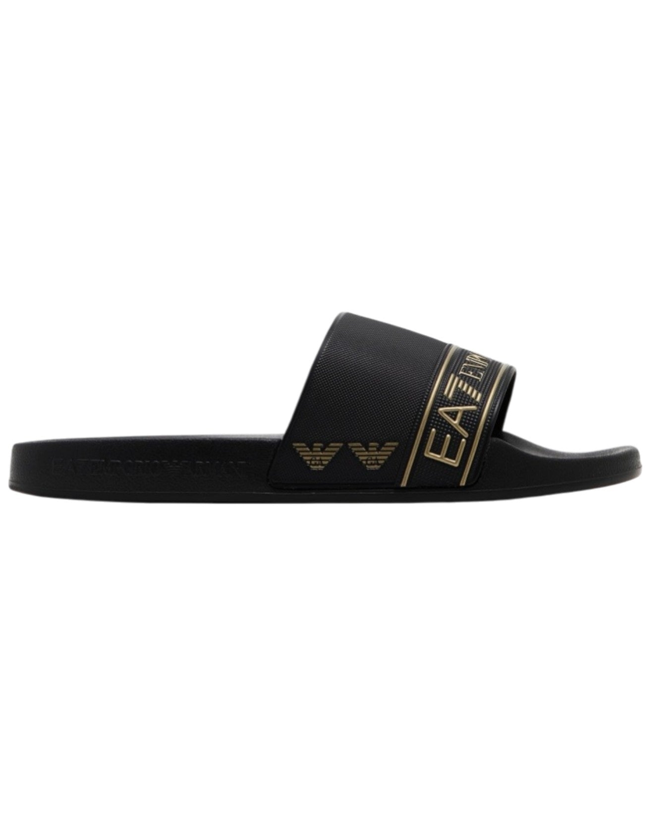 EA7 Ciabatta con Sliders definite dalla fascia decorata con banda logata e Eagle lateral