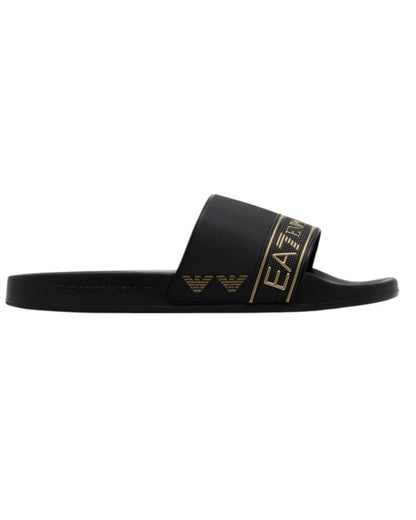 EA7 Ciabatta con Sliders definite dalla fascia decorata con banda logata e Eagle lateral