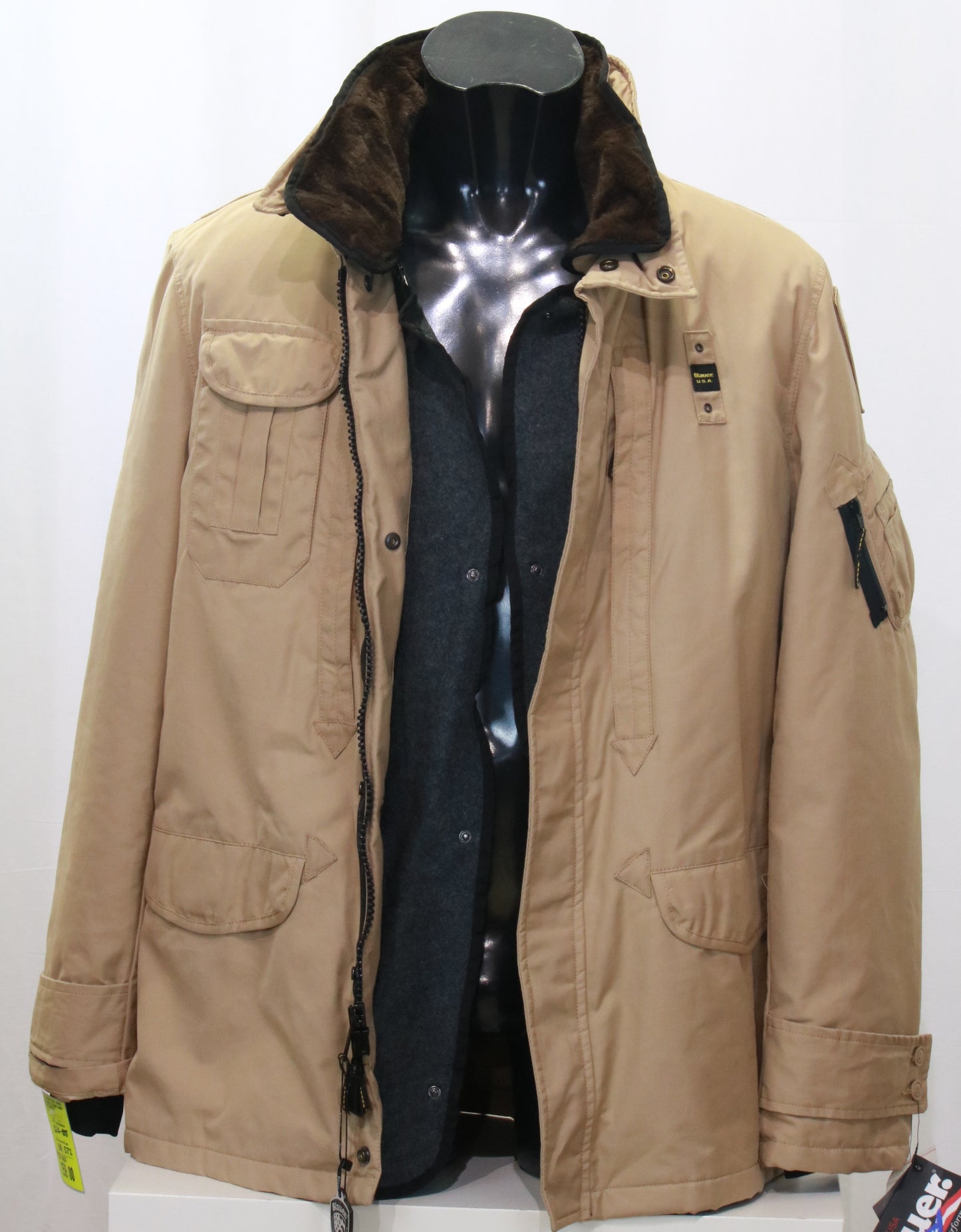 Blauer giaccone in cordura con imbottitura staccabile