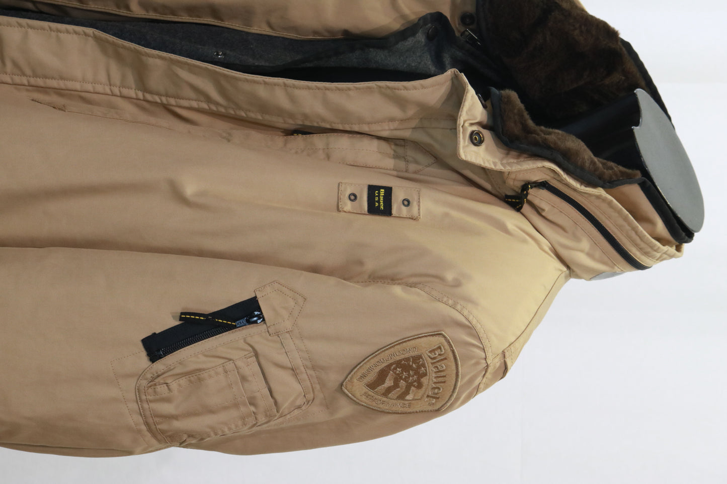 Blauer giaccone in cordura con imbottitura staccabile