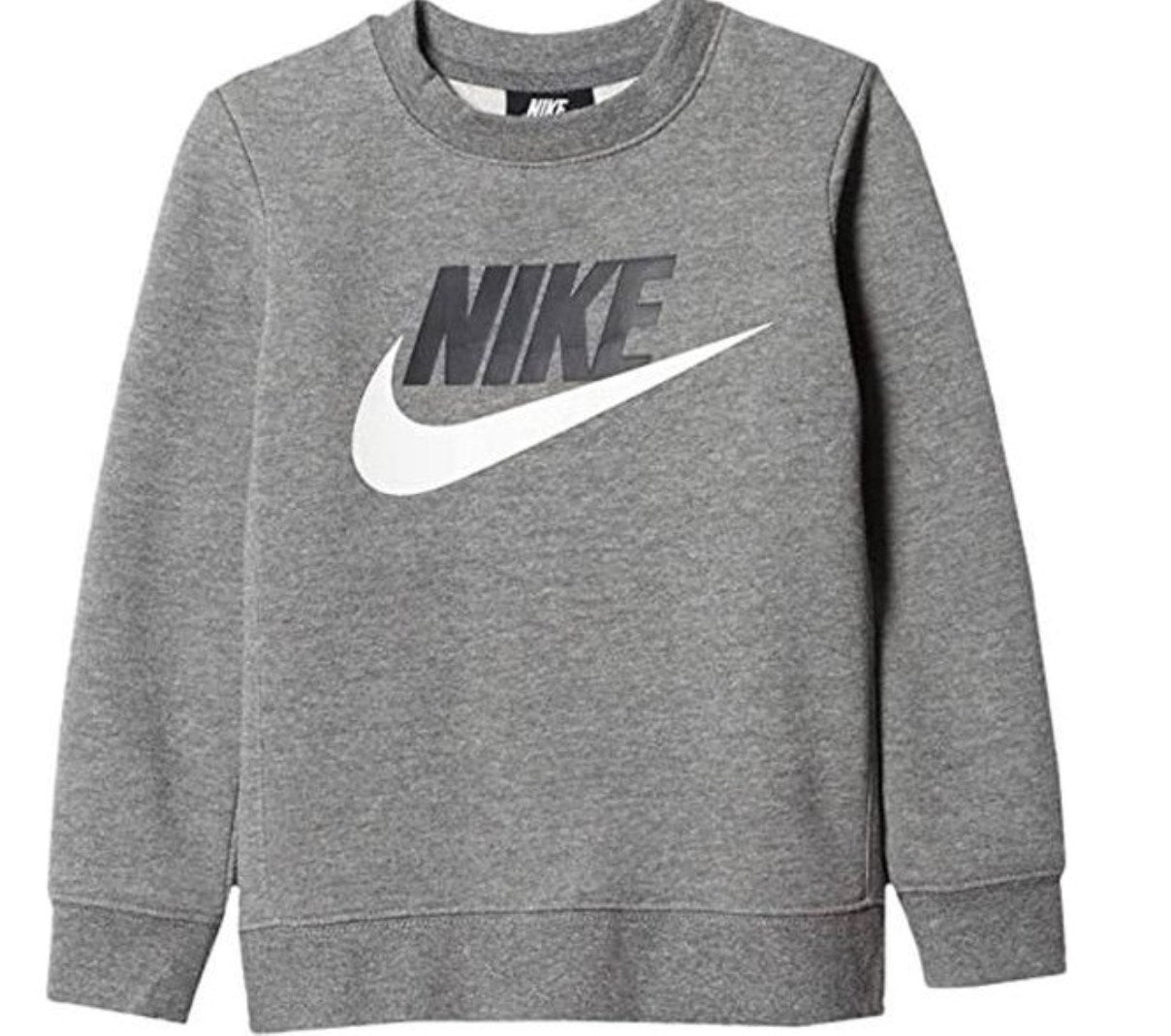 Nike felpa giro collo 3/7 anni club hbr crew carbon heather