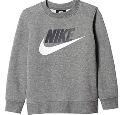 Nike felpa giro collo 3/7 anni club hbr crew carbon heather