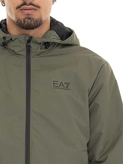 Bomber con cappuccio Core Identity in tessuto tecnico