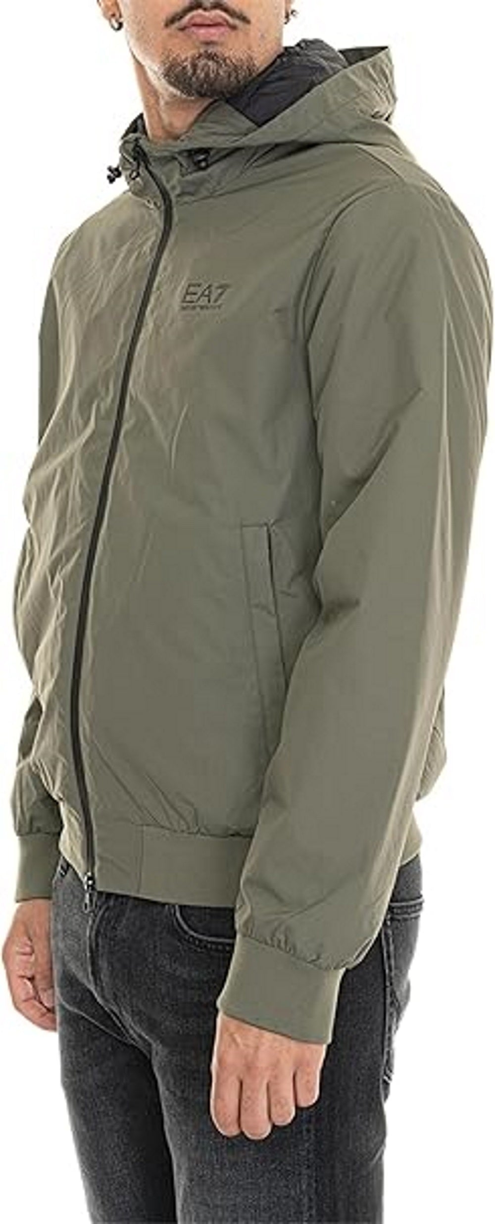 Bomber con cappuccio Core Identity in tessuto tecnico