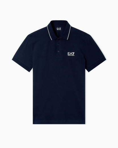 EA7 Polo piquet in cotone stretch a maniche corte Core Identity