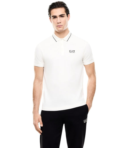 EA7 Polo piquet in cotone stretch a maniche corte Core Identity