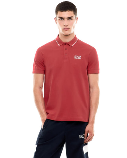 EA7 Polo piquet in cotone stretch a maniche corte Core Identity