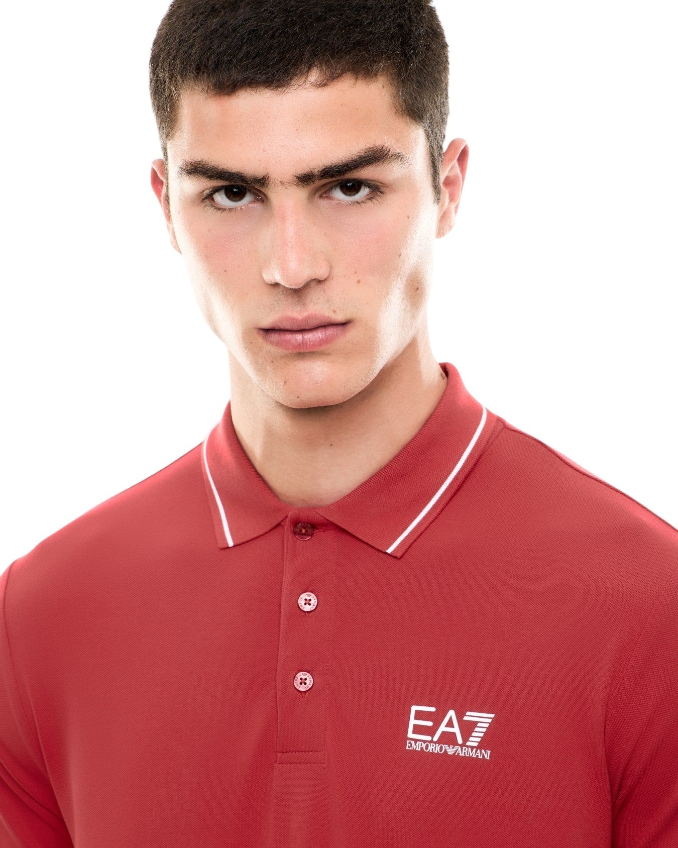 EA7 Polo piquet in cotone stretch a maniche corte Core Identity