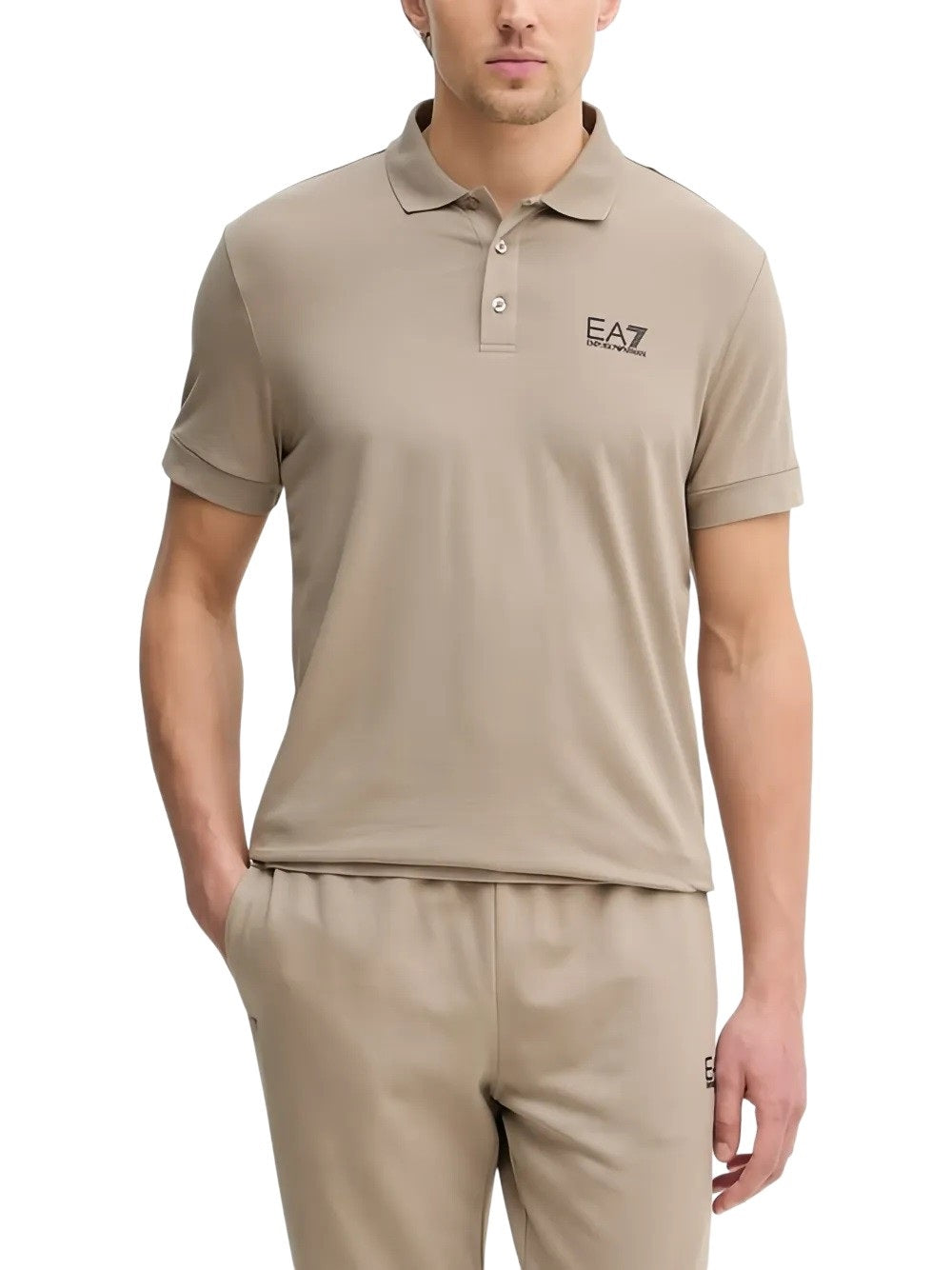 EA7 Polo piquet in cotone stretch a maniche corte Core Identity