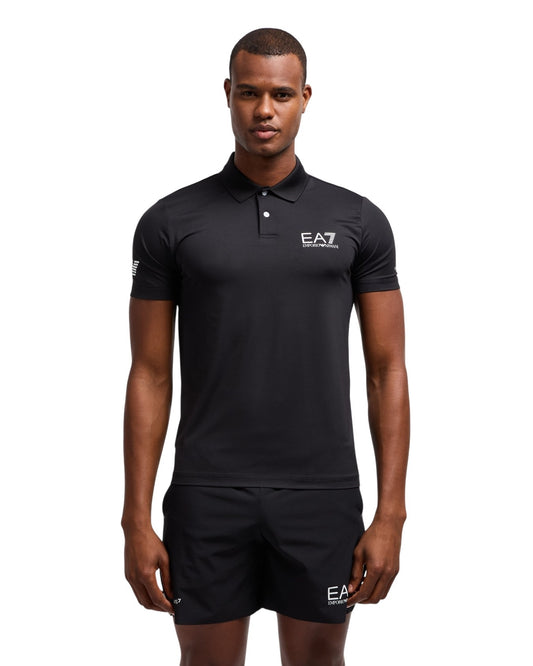 EA7 Polo a maniche corte dal design essenziale