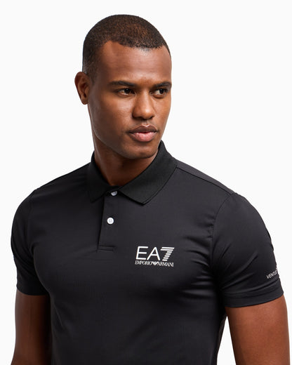 EA7 Polo a maniche corte dal design essenziale