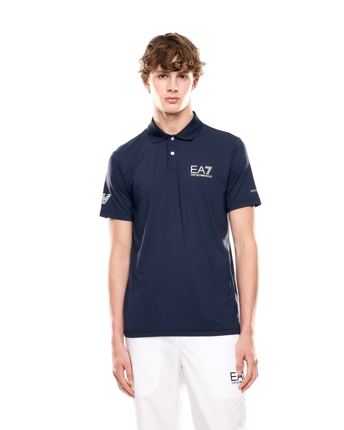 EA7 Polo a maniche corte dal design essenziale