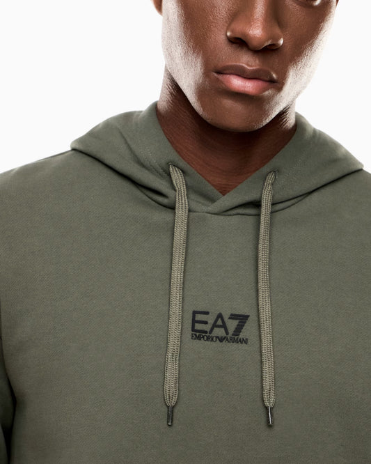 EA7 Felpa con cappuccio Core Identity in misto cotone