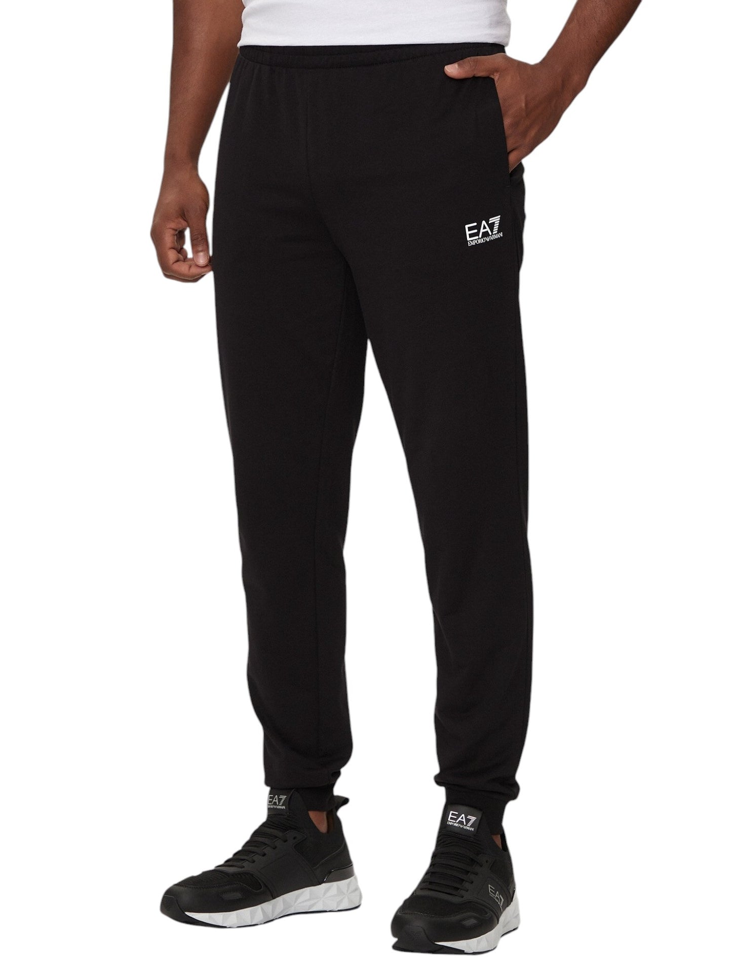 EA7 pantalone felpa leggera con polsino